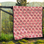 Pink Pig Nose Pattern Print Quilt
