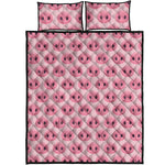 Pink Pig Nose Pattern Print Quilt Bed Set