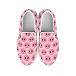 Pink Pig Nose Pattern Print White Slip On Shoes