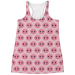 Pink Pig Nose Pattern Print Women's Racerback Tank Top