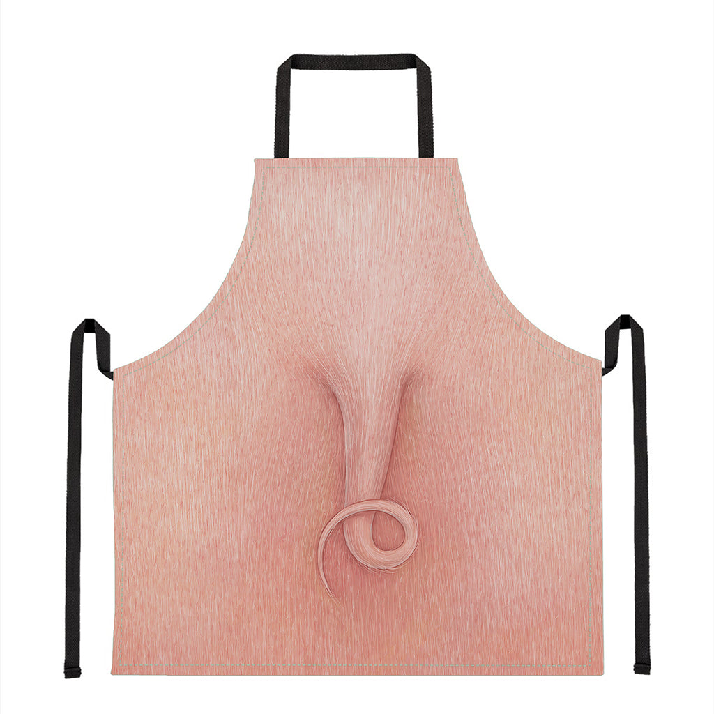 Pink Pig Tail Print Apron