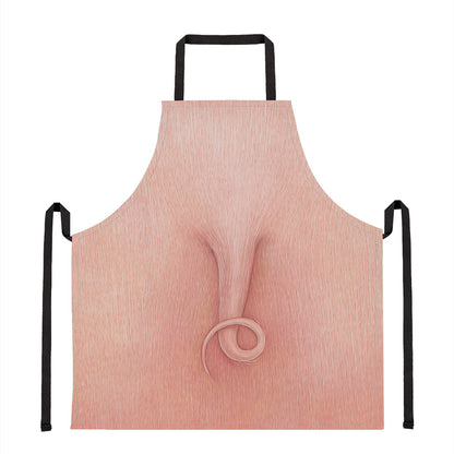 Pink Pig Tail Print Apron