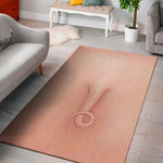 Pink Pig Tail Print Area Rug