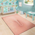 Pink Pig Tail Print Area Rug