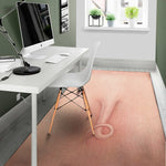 Pink Pig Tail Print Area Rug