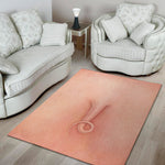 Pink Pig Tail Print Area Rug
