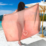 Pink Pig Tail Print Beach Sarong Wrap