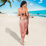 Pink Pig Tail Print Beach Sarong Wrap