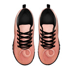 Pink Pig Tail Print Black Sneakers