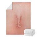 Pink Pig Tail Print Blanket