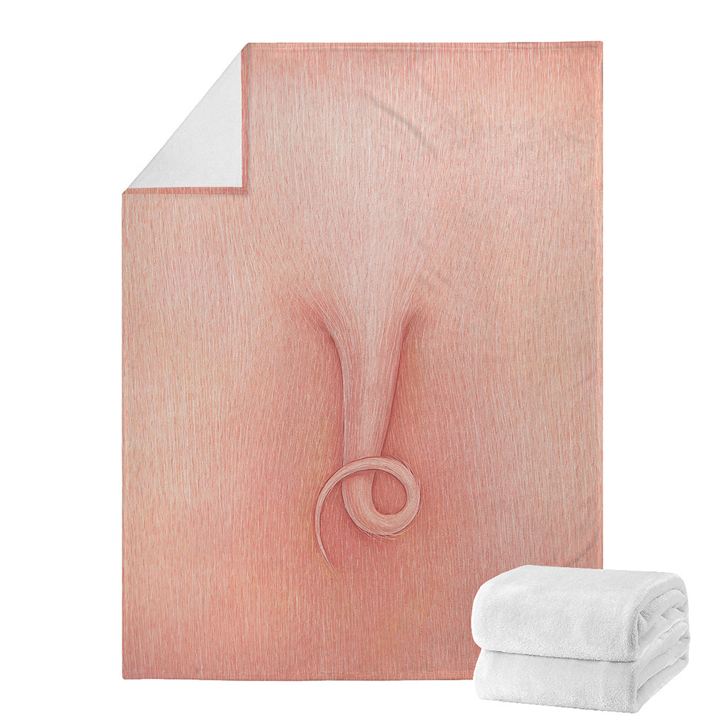 Pink Pig Tail Print Blanket