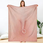 Pink Pig Tail Print Blanket