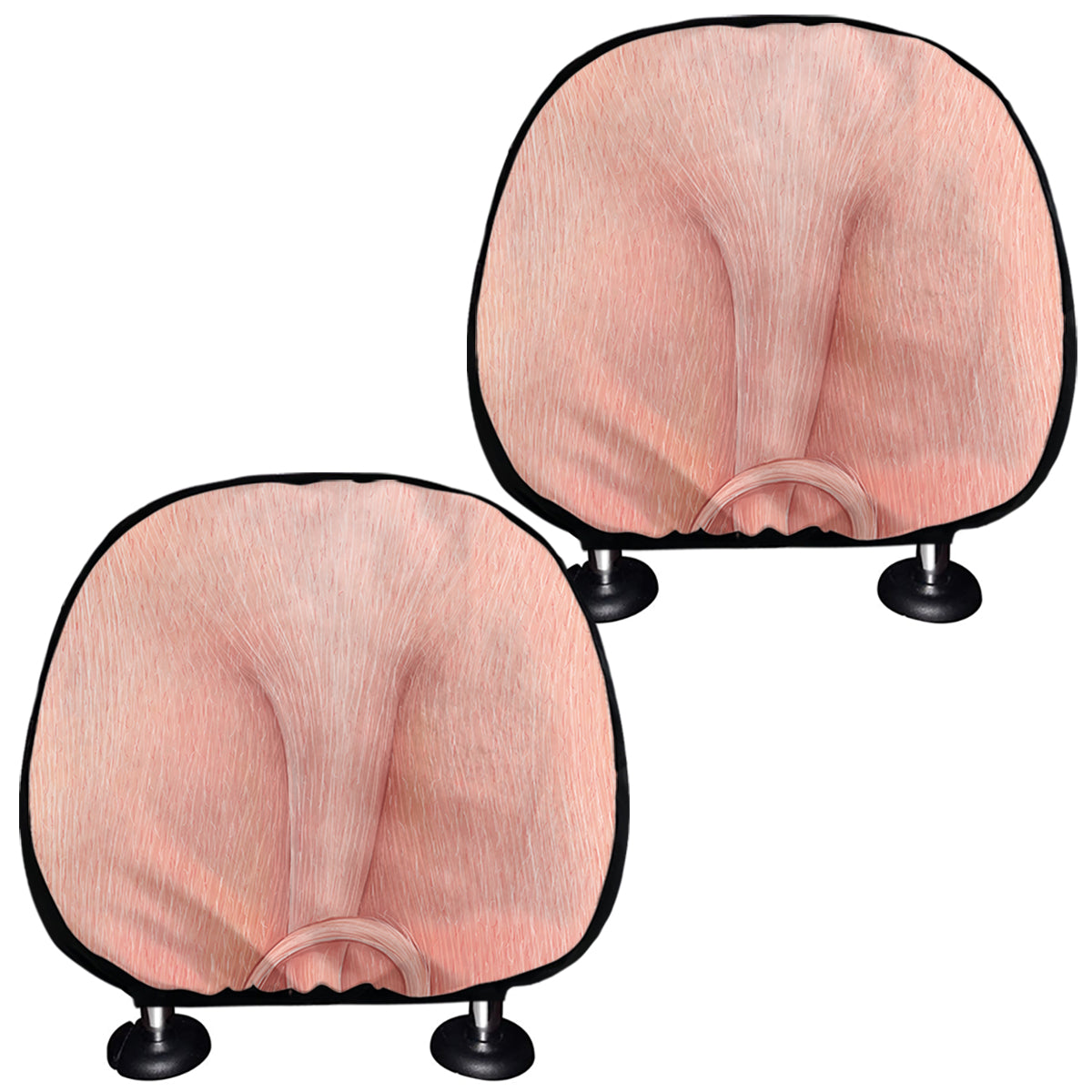 Pink Pig Tail Print Car Headrest Covers