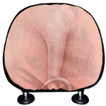 Pink Pig Tail Print Car Headrest Covers