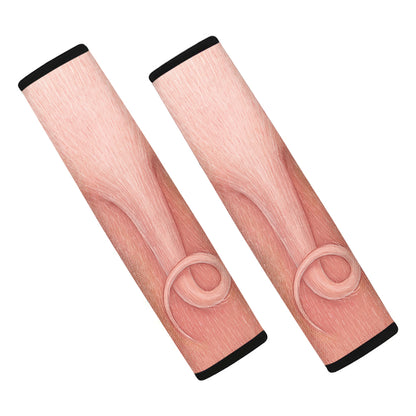 Pink Pig Tail Print Car Seat Belt Covers