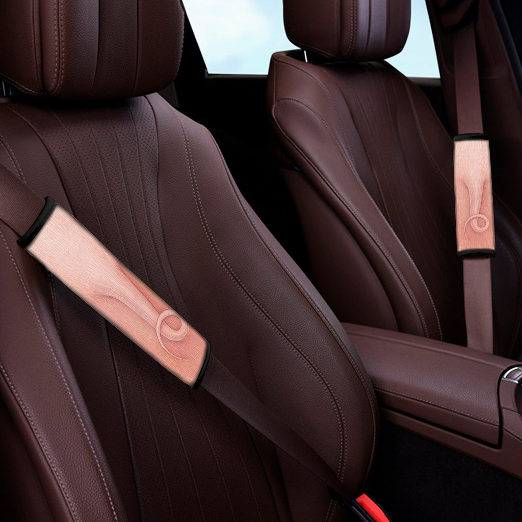 Pink Pig Tail Print Car Seat Belt Covers