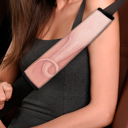 Pink Pig Tail Print Car Seat Belt Covers