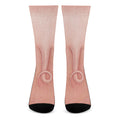 Pink Pig Tail Print Crew Socks