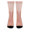 Pink Pig Tail Print Crew Socks