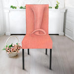 Pink Pig Tail Print Dining Chair Slipcover