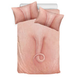 Pink Pig Tail Print Duvet Cover Bedding Set