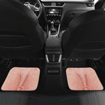 Pink Pig Tail Print Front and Back Car Floor Mats