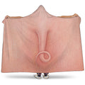 Pink Pig Tail Print Hooded Blanket