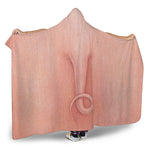 Pink Pig Tail Print Hooded Blanket