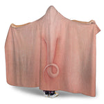Pink Pig Tail Print Hooded Blanket