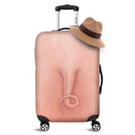 Pink Pig Tail Print Luggage Cover