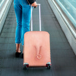Pink Pig Tail Print Luggage Cover