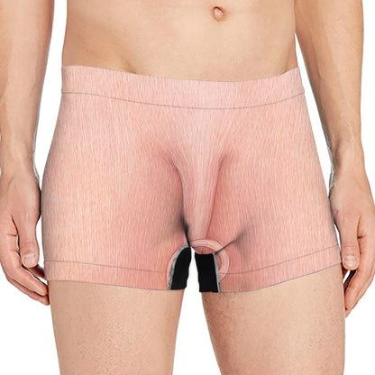 Pink Pig Tail Print Men's Boxer Briefs