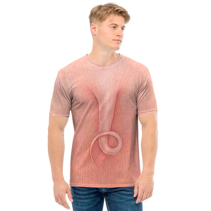 Pink Pig Tail Print Men's T-Shirt