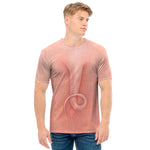 Pink Pig Tail Print Men's T-Shirt