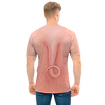 Pink Pig Tail Print Men's T-Shirt
