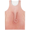 Pink Pig Tail Print Men's Tank Top