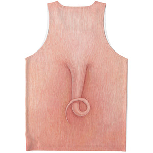 Pink Pig Tail Print Men's Tank Top