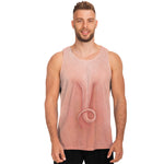 Pink Pig Tail Print Men's Tank Top