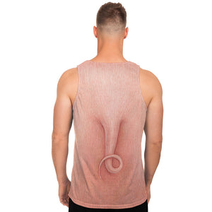 Pink Pig Tail Print Men's Tank Top