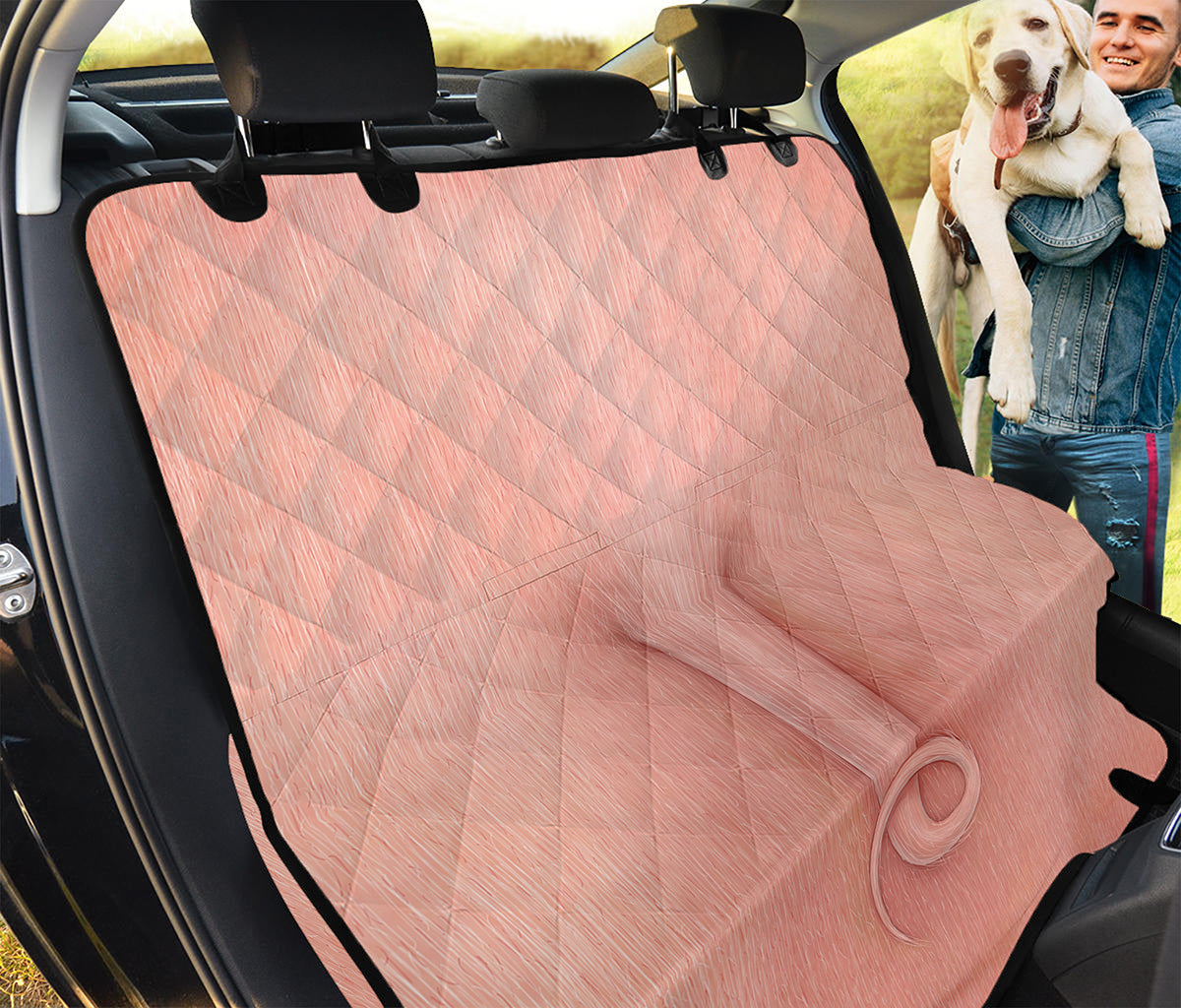 Pink Pig Tail Print Pet Car Back Seat Cover