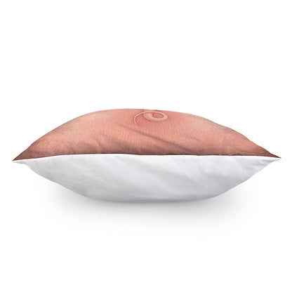 Pink Pig Tail Print Pillow Cover