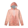 Pink Pig Tail Print Pullover Hoodie