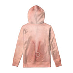Pink Pig Tail Print Pullover Hoodie