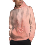 Pink Pig Tail Print Pullover Hoodie