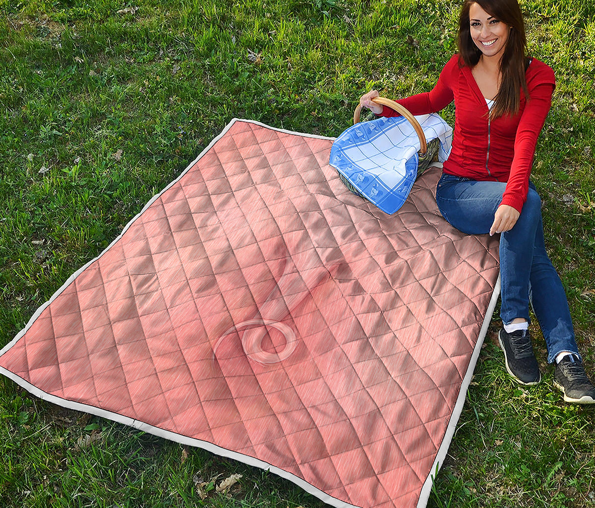 Pink Pig Tail Print Quilt
