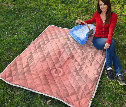 Pink Pig Tail Print Quilt