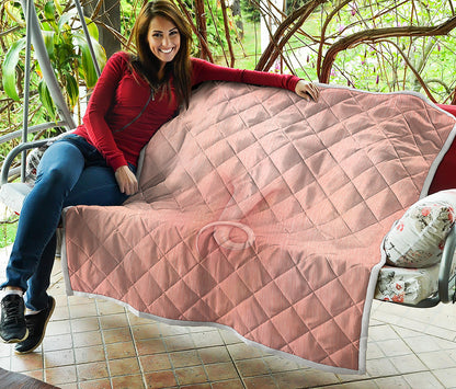 Pink Pig Tail Print Quilt