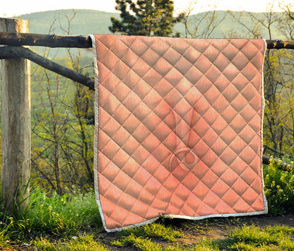 Pink Pig Tail Print Quilt