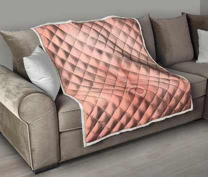 Pink Pig Tail Print Quilt