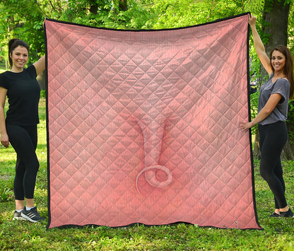 Pink Pig Tail Print Quilt